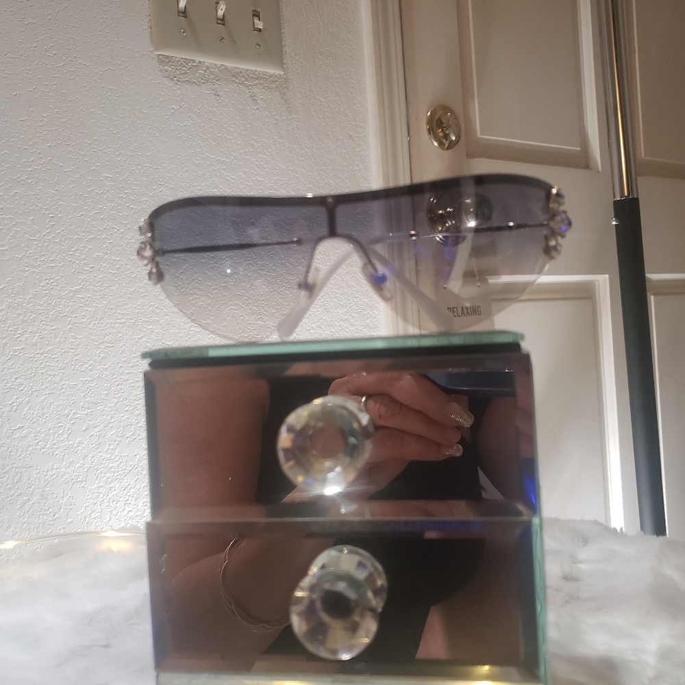 Miu miu sunglasses grey shield like lenses Jeweled sides